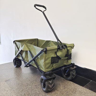 Wide Wheels Collapsible Beach Cart Multipurpose Camping Cart Folding Stroller Wagon