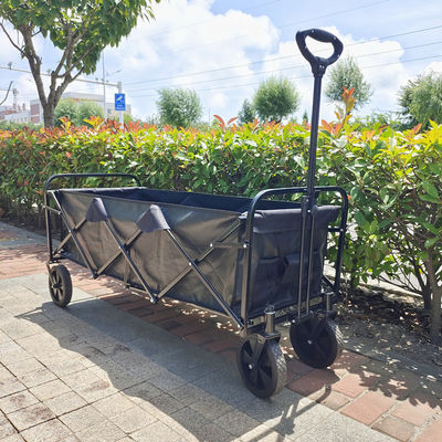 Collapsible Picnic Camping Cart Extended Capacity Folding Wagon Four Big PVC Wheels