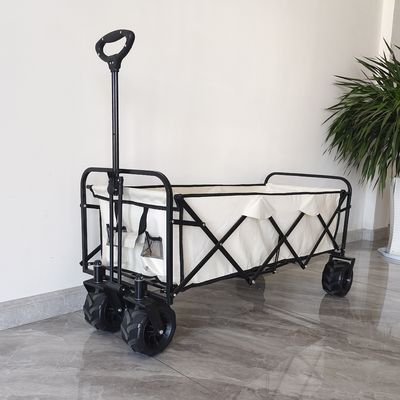600D Oxford Folding Camping Cart PU Wheels Adjustable Collapsible Beach Wagon Extended Body