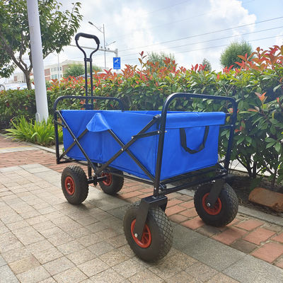 Adjustable Handle Collapsible Utility Beach Cart 3.00-4 Wheels Tools Trolley Folding Wagon