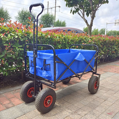 Adjustable Handle Collapsible Utility Beach Cart 3.00-4 Wheels Tools Trolley Folding Wagon