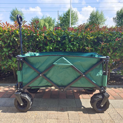 Collapsible Wide PU Wheels Beach Folding Wagon Stretchable Handle Picnic Camping Cart