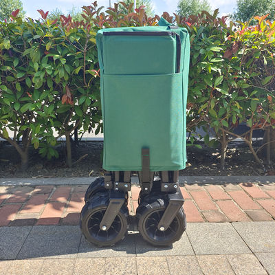 Collapsible Wide PU Wheels Beach Folding Wagon Stretchable Handle Picnic Camping Cart