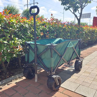 Collapsible Wide PU Wheels Beach Folding Wagon Stretchable Handle Picnic Camping Cart