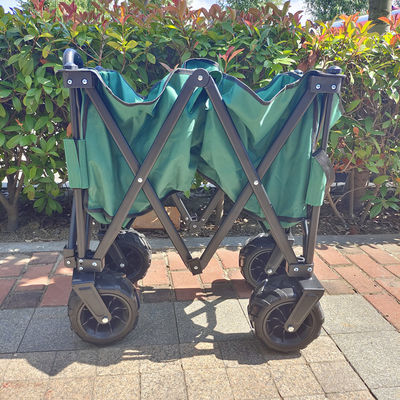 Collapsible Wide PU Wheels Beach Folding Wagon Stretchable Handle Picnic Camping Cart
