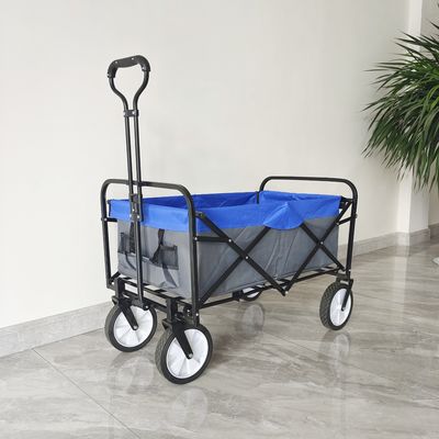 Outdoor Camping Cart 8 Inch Wheels Folding Wagon Stroller Collapsible Service Cart
