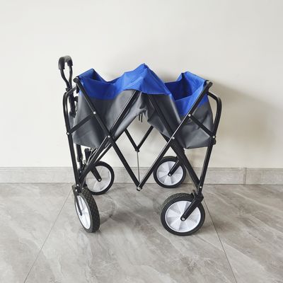 Outdoor Camping Cart 8 Inch Wheels Folding Wagon Stroller Collapsible Service Cart