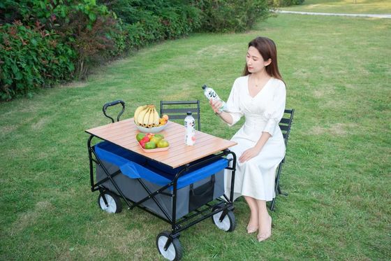 Outdoor Camping Cart 8 Inch Wheels Folding Wagon Stroller Collapsible Service Cart