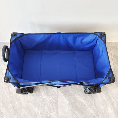 Camping Large Space Folding Beach Wagon Cart with Adjustable Handle Wide Wheels