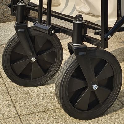 White Extended Four Wheel Camping Garden Folding Cart Hold Folding Table PVC Wheel