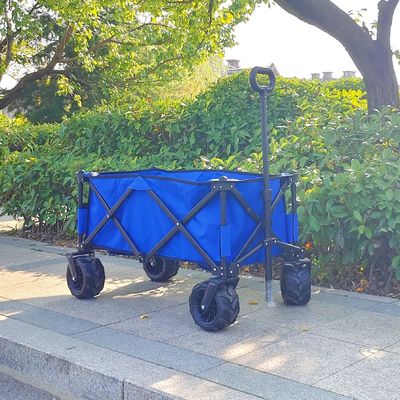 Heavy Duty Camping Wagon Cart Adjustable Handle Folding Hand Trolleys With PU Wheels
