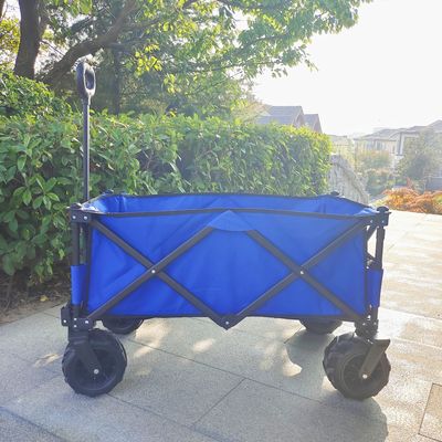 Heavy Duty Camping Wagon Cart Adjustable Handle Folding Hand Trolleys With PU Wheels