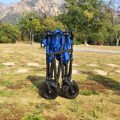 Heavy Duty Camping Wagon Cart Adjustable Handle Folding Hand Trolleys With PU Wheels