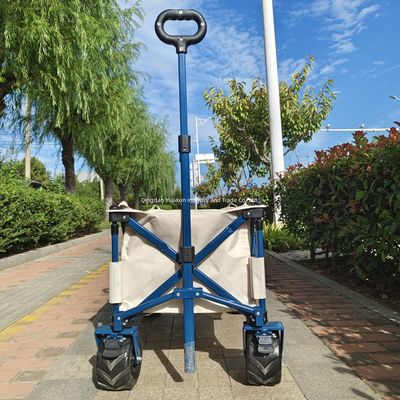 Extended Drawbar Beach Folding Truck Camper PU Wheel Heavy Steel Frame Wide Wheels