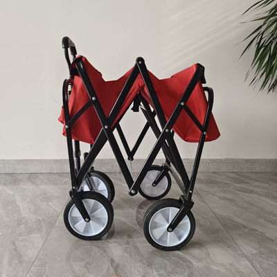 Outdoor Garden Folding Wagon PVC Wheels Narrow Wheel Stretch Handle