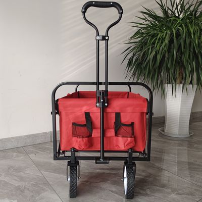Outdoor Garden Folding Wagon PVC Wheels Narrow Wheel Stretch Handle