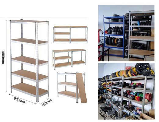 5 Tier Racking Shelves Adjustable Metal Shelves Multi Purpose Boltless 180x90x40CM
