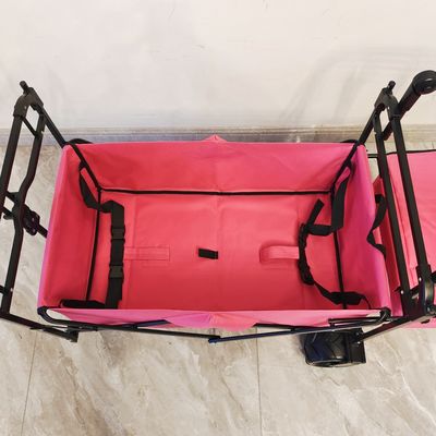 Collapsible Outdoor Camping Wagon With Roof Folding Stroller Wagon For Kids