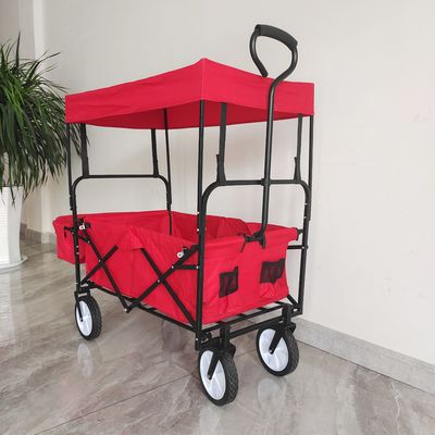 Outdoor Camping Wagon Cart Stroller With Roof For Children Picnic Beach