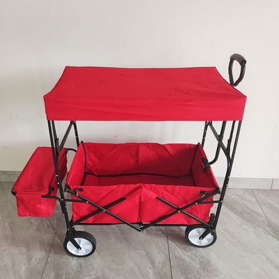 Outdoor Camping Wagon Cart Stroller With Roof For Children Picnic Beach