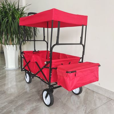 Outdoor Camping Wagon Cart Stroller With Roof For Children Picnic Beach