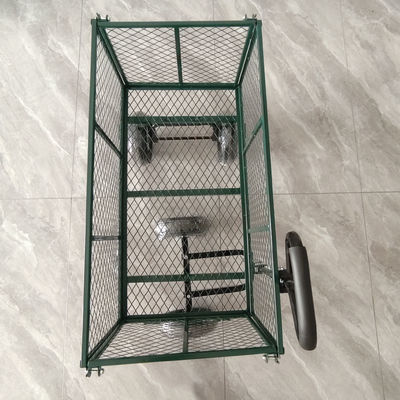 Foldable Detachable Garden Mesh Cart , Metal Spokes, Four Rubber Inflatable Wheels