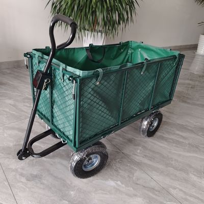 Foldable Detachable Garden Mesh Cart , Metal Spokes, Four Rubber Inflatable Wheels