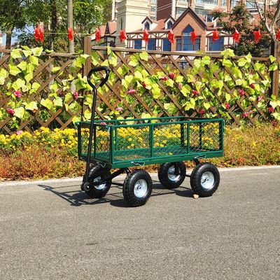 Foldable Detachable Garden Mesh Cart , Metal Spokes, Four Rubber Inflatable Wheels