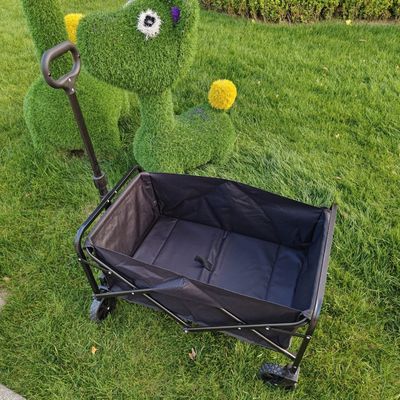 Steel Material Foldable Wagon Cart Double Decker 600D Oxford PVC Cloth