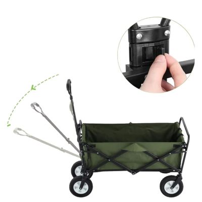 Steel Material Foldable Wagon Cart Double Decker 600D Oxford PVC Cloth