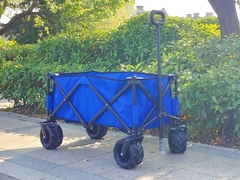Outdoor Camping Wagon Cart Adjustable Handle Folding Hand Trolleys With PU Wheels
